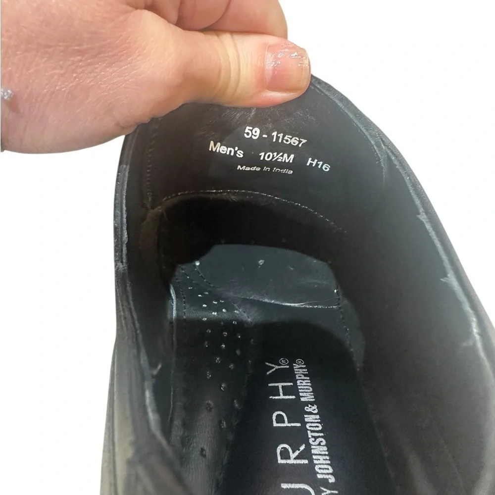 Johnston & Murphy Black Leather Oxfords 10 1/2 M